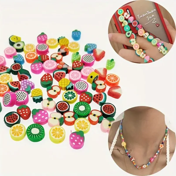 100pcs Mixed Fruit Polymer Clay - Image 9