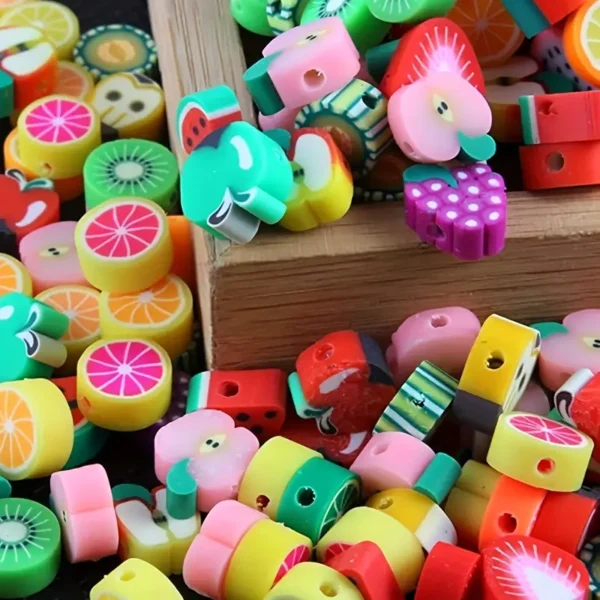 100pcs Mixed Fruit Polymer Clay - Image 8