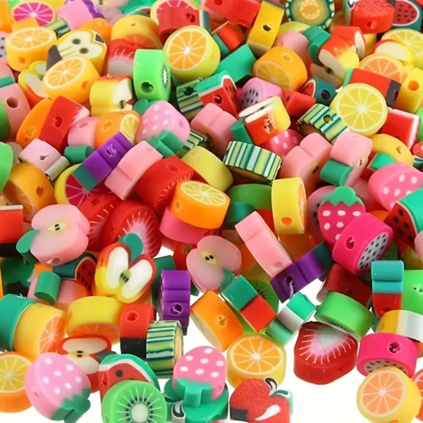 100pcs Mixed Fruit Polymer Clay