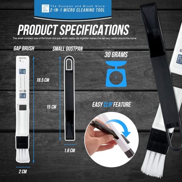 Window Groove Cleaning brush and dustpan - Image 2