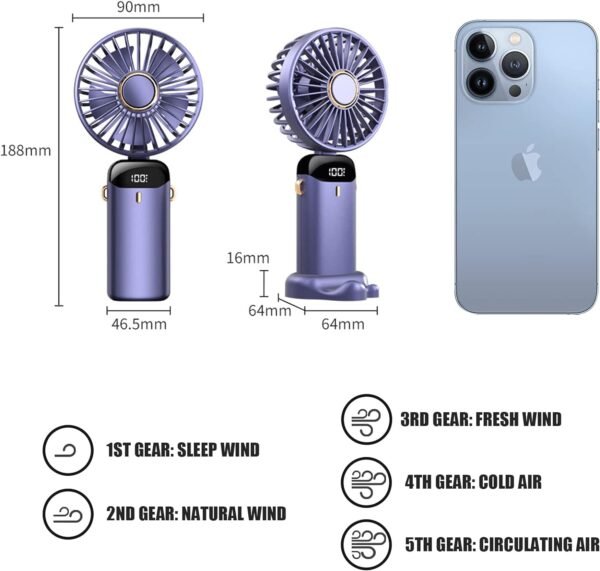 5-Speed Mini Fan Plus - Image 4